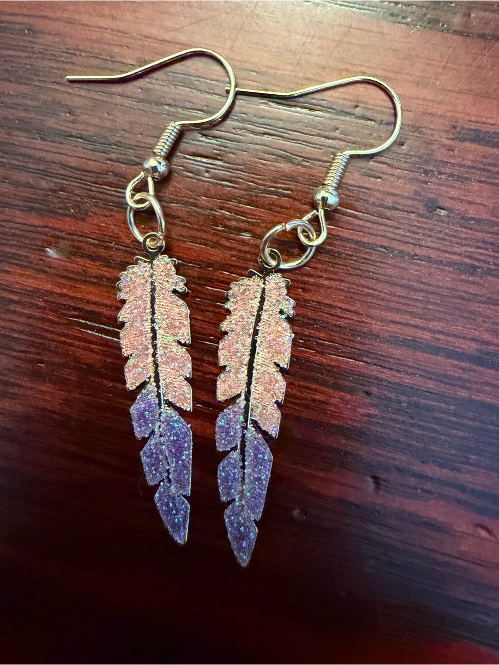 💎4/$20💎Glitter Feather Drop Earrings